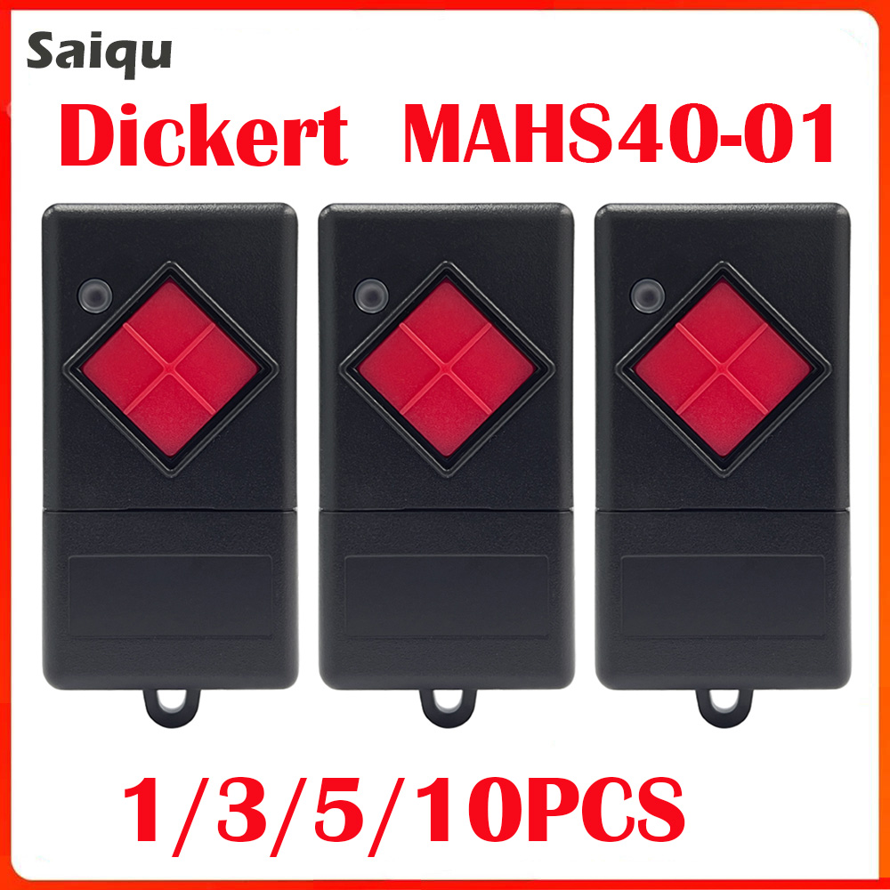 Home Gym Garage - Dickert-ガレージドアリモコン,ハンドヘルド送信機,赤いボタン,MAHS40-01, MAHS40-04, 40.685MHz, 3個