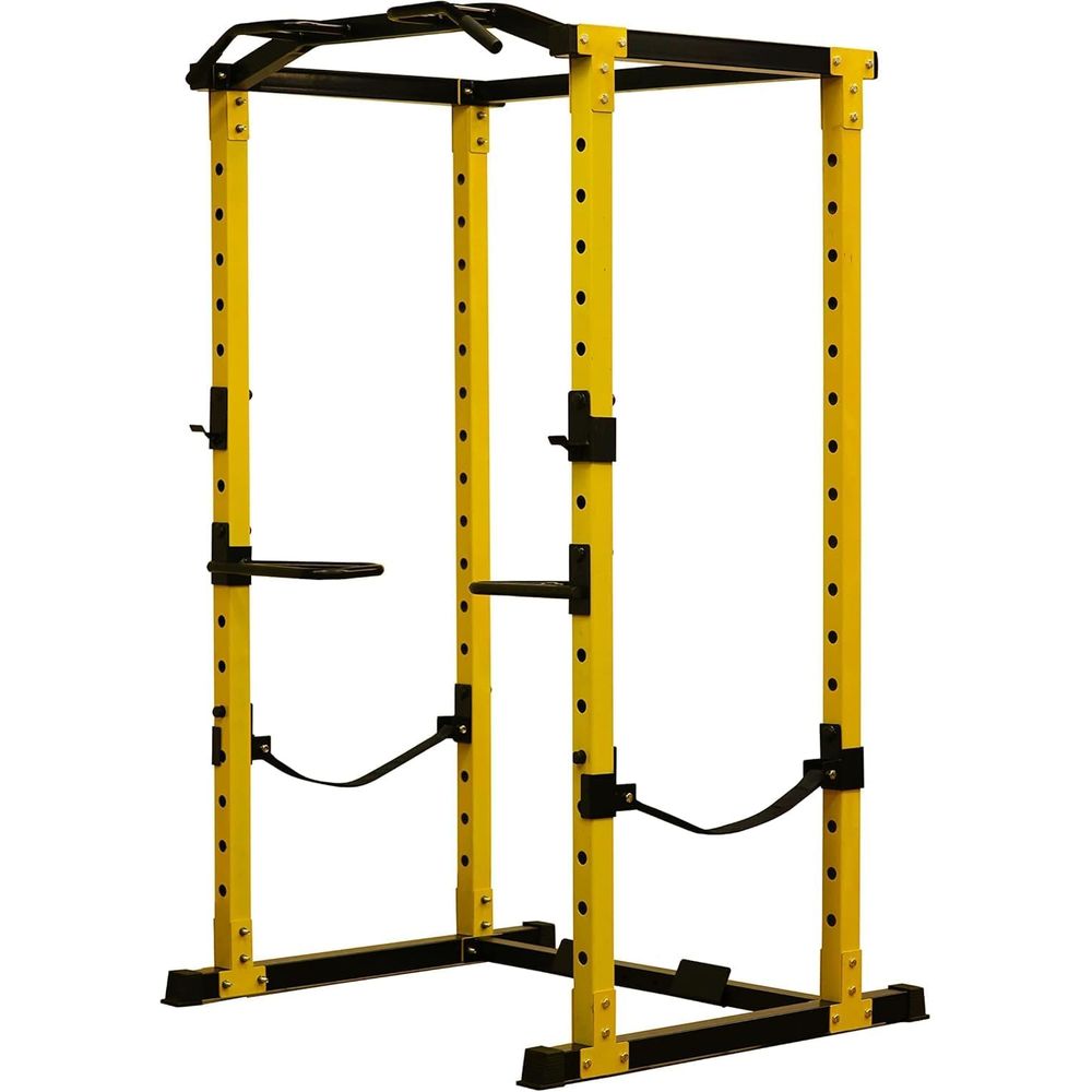 Home Gym No Equipment - ELevon パワーケージ スクワットラック ホームジム用 - 多機能エクササイズ機器（アタッチメント付き）、ブラック
