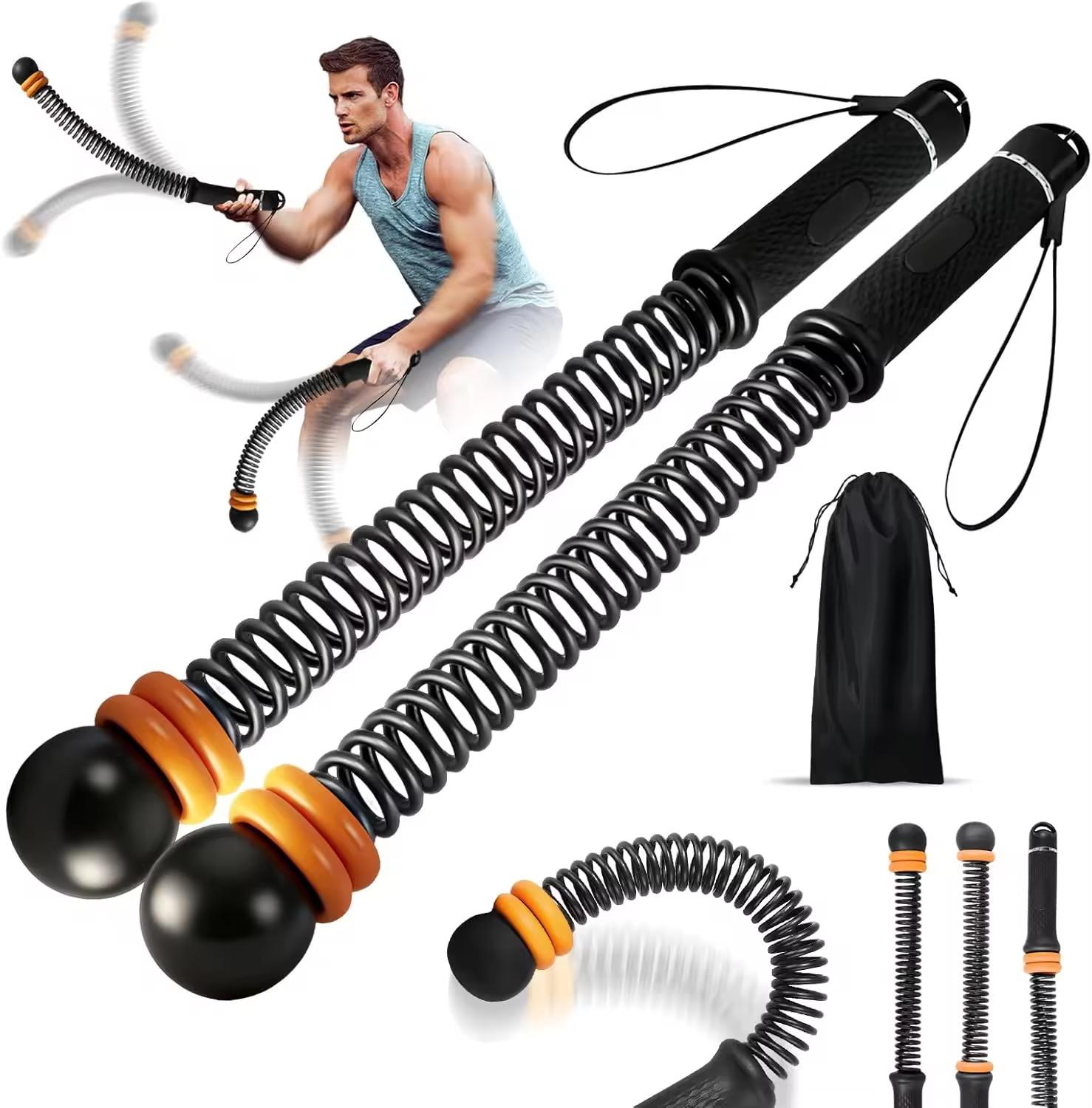 Battle Rope Heavy - コードレスエクササイザーロープ 1 ペア ロープレスバトルロープ ホームジム用 高耐久筋力トレーニングエクササイズ機器