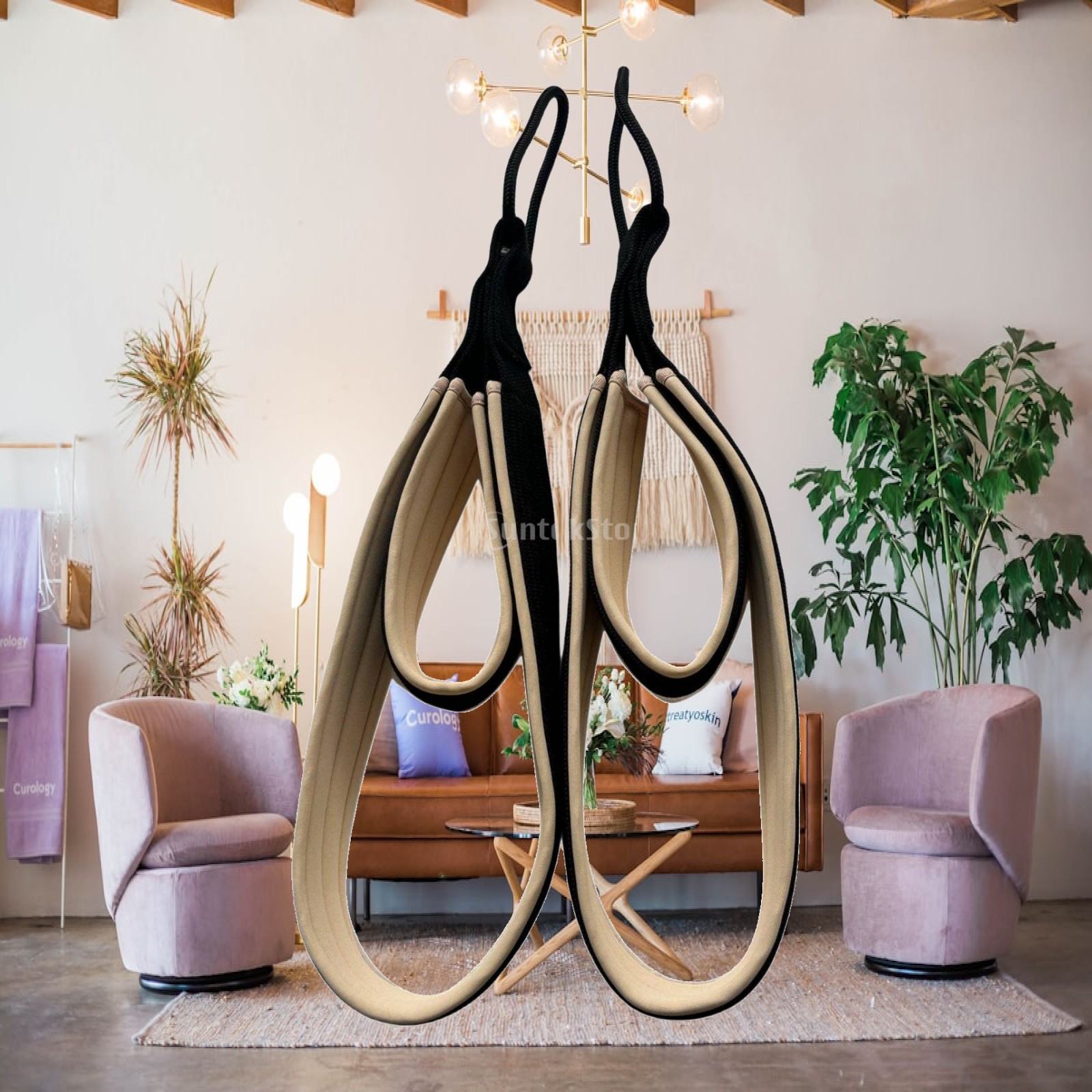 Home Gym Pilates - ピラティス オーバーヘッドハンドル ノンスリップグリップ ピラティスストラップ コンストラクション リフォーマー