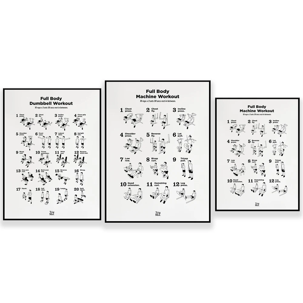 Home Gym York - ダンベルトレーニングポスター、ジムポスター、ジムの壁飾り、ホームジムの装飾、筋力トレーニングマシン、トレーニングマシン