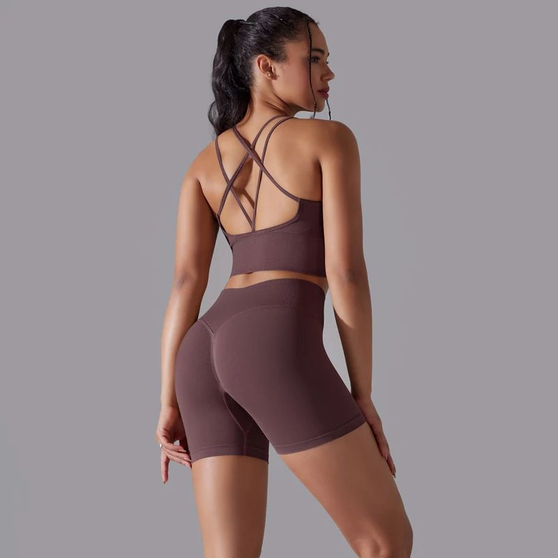Home Gym Full Body - 女性のためのシームレスなヨガトラックスーツ,セクシーなスポーツウェア,ランニング,トレーニングウェア,ジムウェア,レギンス,ブラ,フィットネススーツ,2個