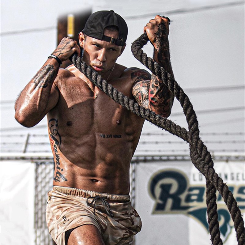 Battle Rope Heavy - 9/12/15 メートル * 25 ミリメートルフィットネスポリエステルヘビージャンプスキップバトルロープ脂肪燃焼ボディ筋肉ビルディングパワー筋力トレーニング機器