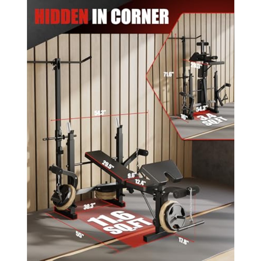 ホームジム筋トレベンチセット：7-in-1調整可能なウェイト - Home Gym Leg Extension のレビューと価格