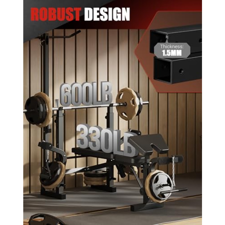 ホームジム筋トレベンチセット：7-in-1調整可能なウェイト - Home Gym Leg Extension のレビューと価格