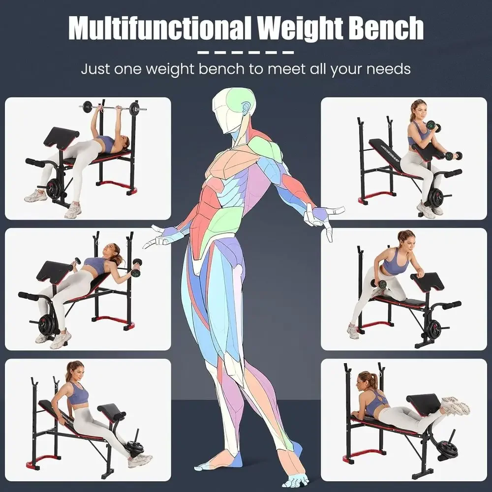 8in1調整可能なウェイトベンチ（スクワットラック、レッグエ - Home Gym Leg Extension のレビューと価格