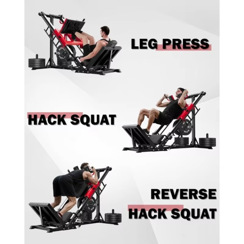 3-in-1レッグプレスハックスクワットマシン、背中サポート - Home Gym Quad Machine のレビューと価格