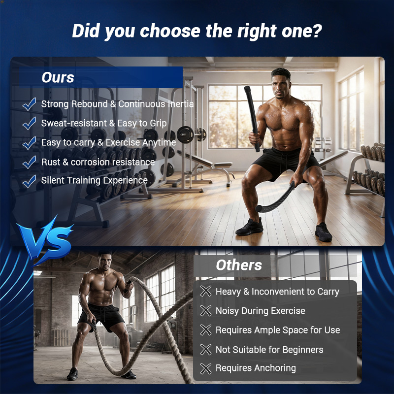 UMAY ロープレスバトルロープ、低騒音抵抗エクササイズロー - Home Gym Full Body のレビューと価格
