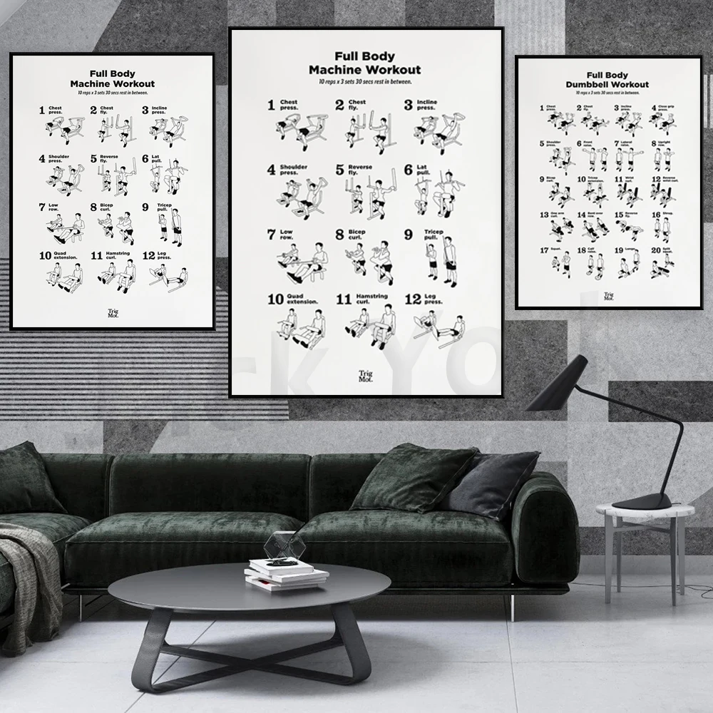ダンベルトレーニングポスター、ジムポスター、ジムの壁飾り、ホ - Home Gym York のレビューと価格