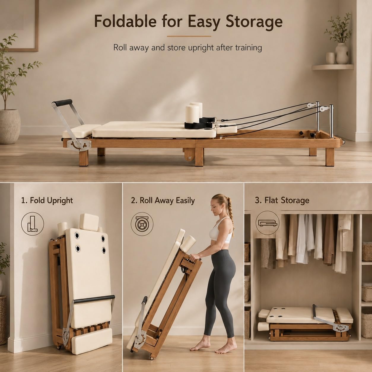 折りたたみ式ピラティスリフォーマー、ホームジム用全身フィット - Home Gym Pilates のレビューと価格