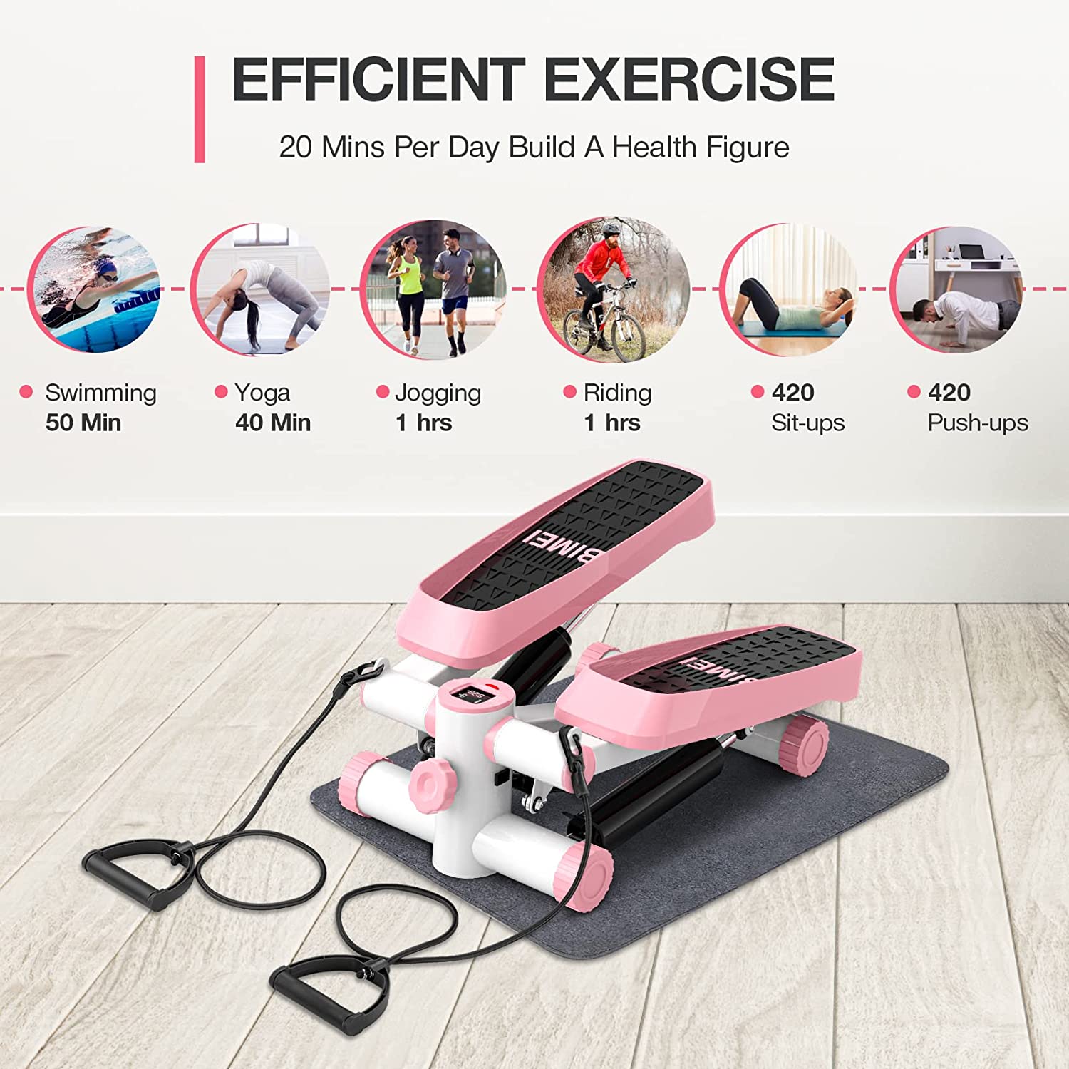 ポータブルホームジムミニフィットネスステッパー、LCDディス - Home Gym Mini のレビューと価格