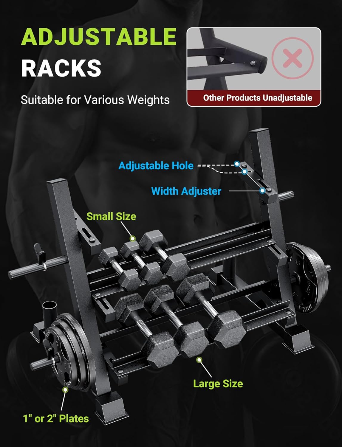 ホームジム用、頑丈な素材、ブラウンカラー、耐荷重1100ポン - Home Gym Usa のレビューと価格