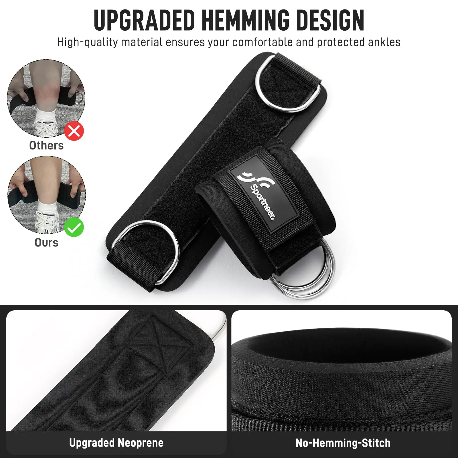 スポーツニア製、調整可能なアンクルストラップ1組。自宅やジム - Home Gym Leg Extension のレビューと価格