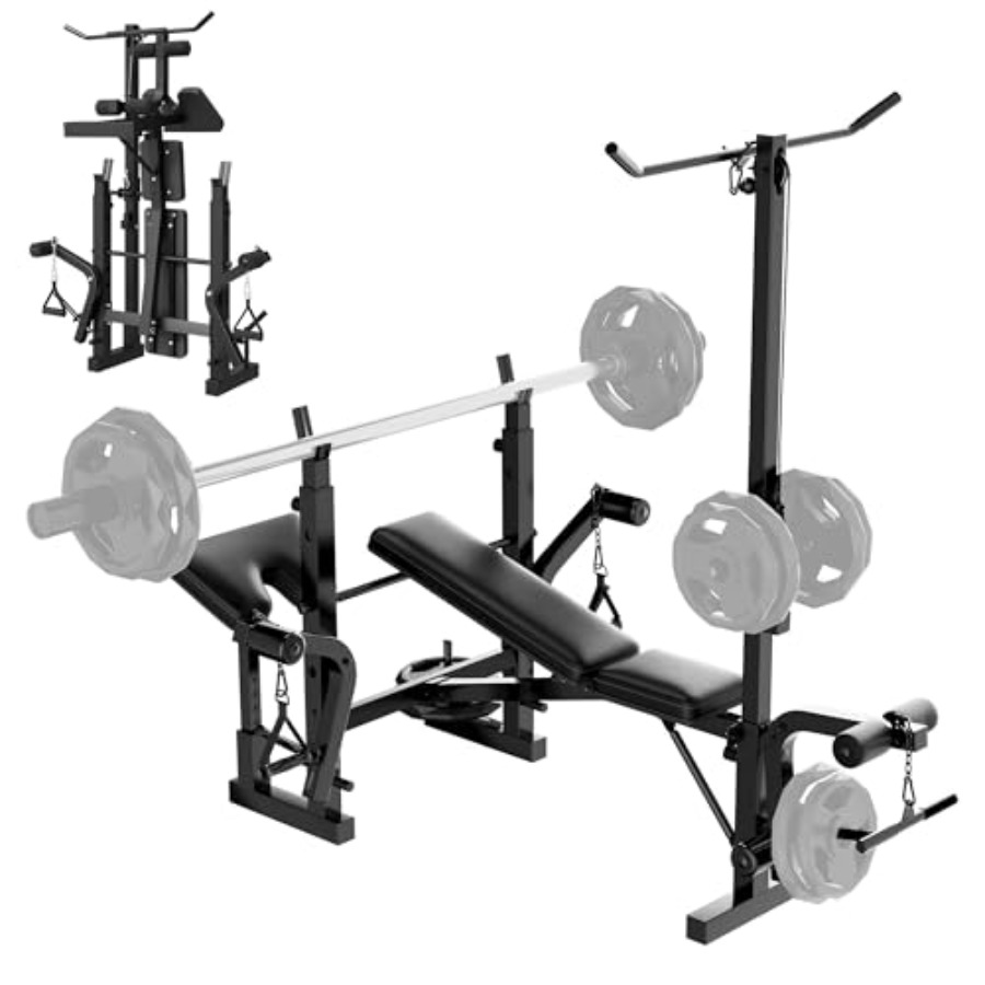 ホームジムウェイトベンチセット：スチールフレームブラック多機 - Home Gym Leg Extension のレビューと価格