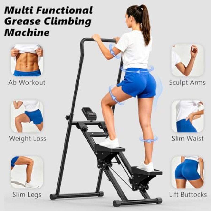 ホームジム用ステアステッパーマシン：折りたたみ式垂直クライマ - Home Gym Full Body のレビューと価格