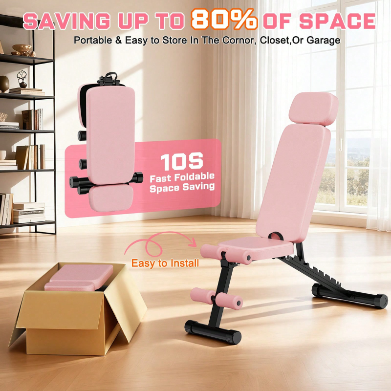 9段階調整可能なウェイトベンチ 折りたたみ式 ホームジム 全 - Home Gym Full Body のレビューと価格